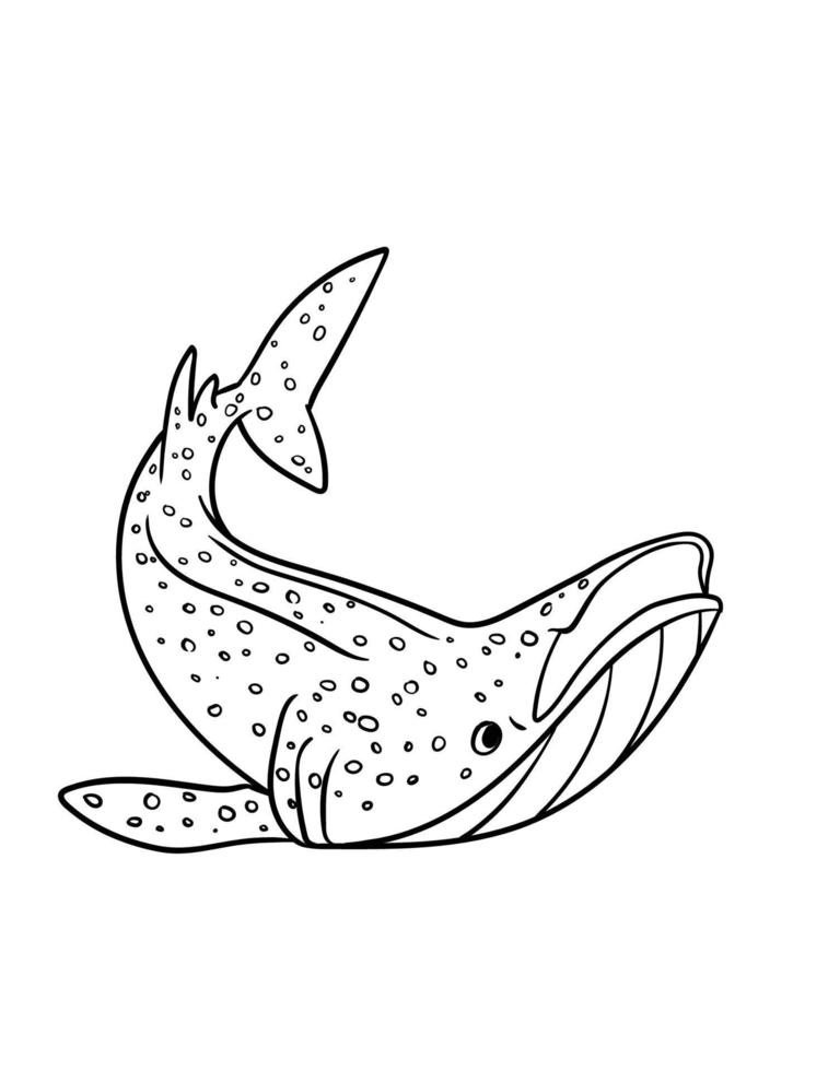 Whale Shark Isolated Coloring Page for Kids vector
