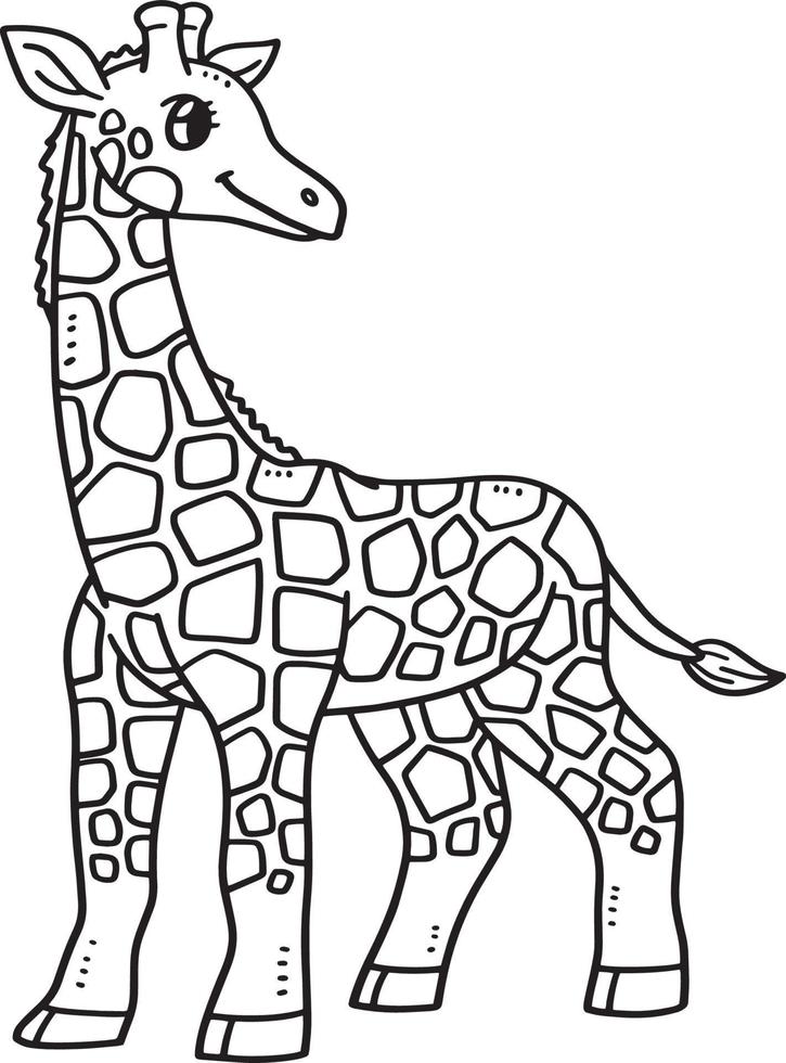 Mother Giraffe Isolated Coloring Page for Kids vector