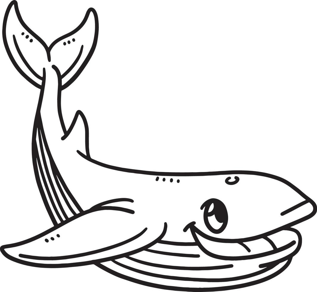 Tiburones Ballena Bebé Aislados Página Para Colorear vector