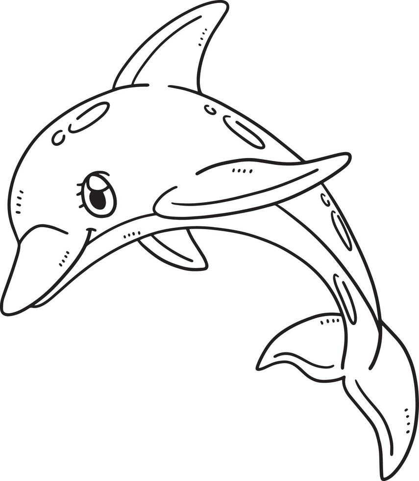 Mother Dolphin Isolated Coloring Page for Kids vector