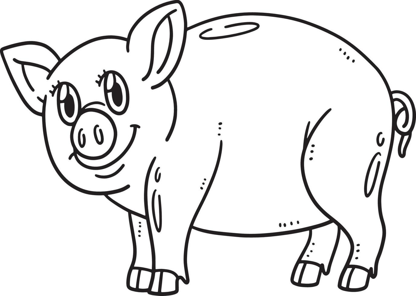 Mother Pig Isolated Coloring Page for Kids vector