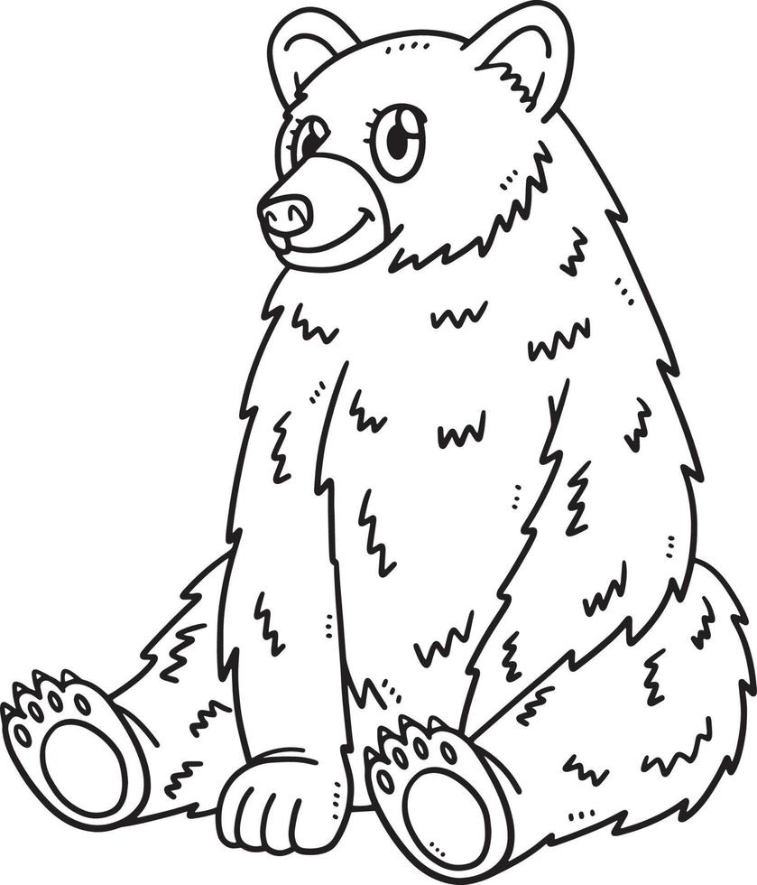 Mother Bear Isolated Coloring Page for Kids vector