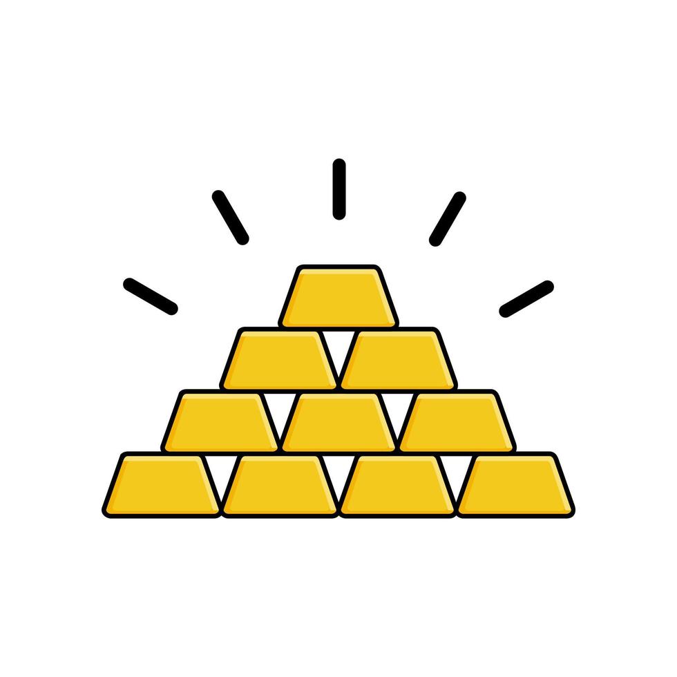 icono de oro icono de barra de oro aislado. signo simple de icono de barra de oro. barra de diseño vectorial de oro. icono de oro plano. símbolos de icono de oro. conjunto de iconos de barra de oro plantilla de diseño vectorial en fondo blanco vector