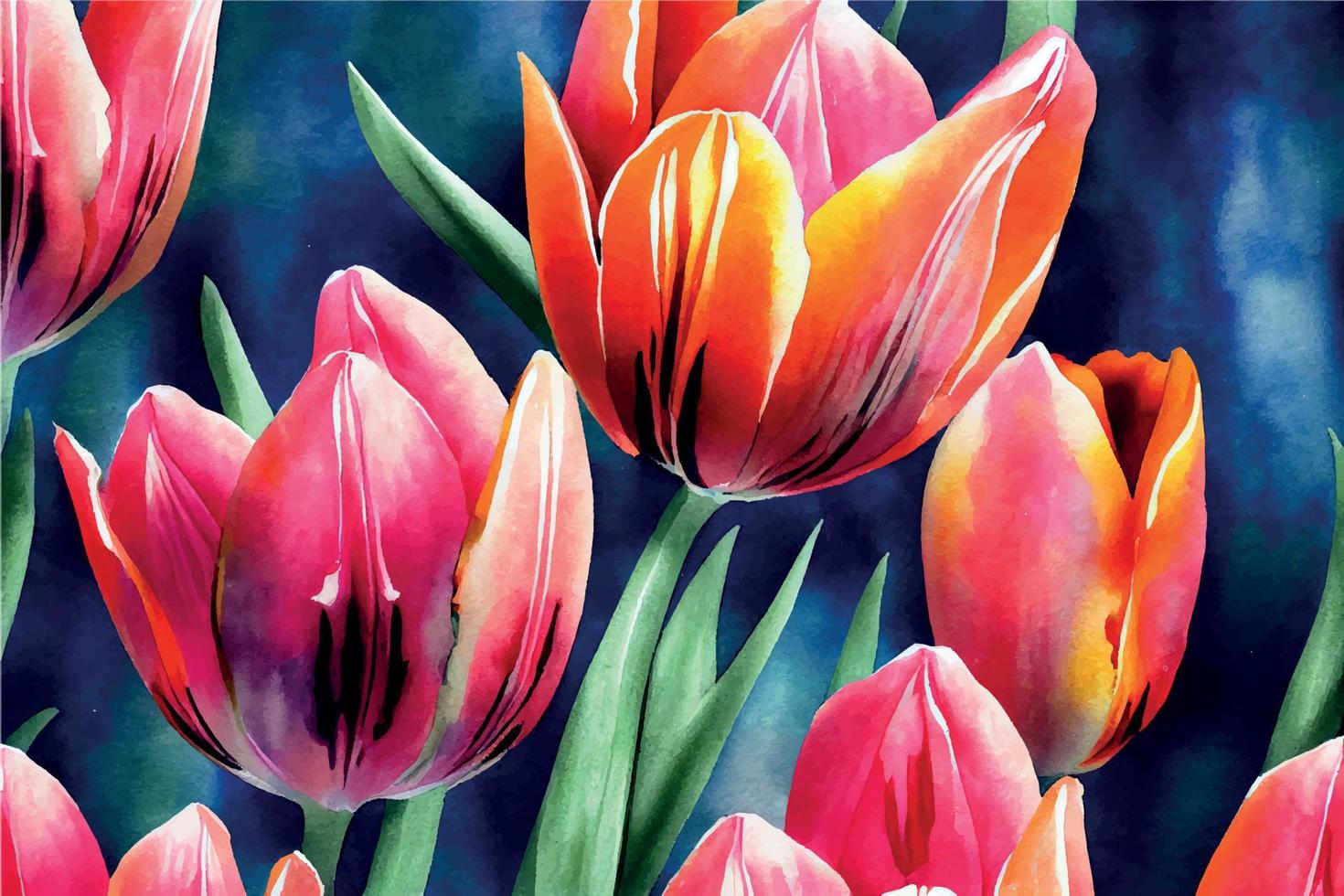 Watercolor tulips background 17023176 Vector Art at Vecteezy