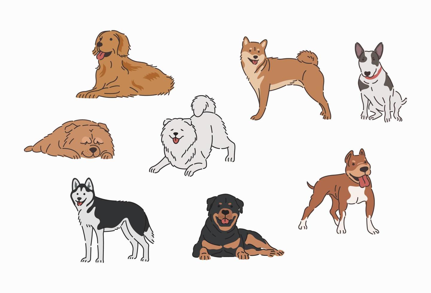 Dogs vector in flat design