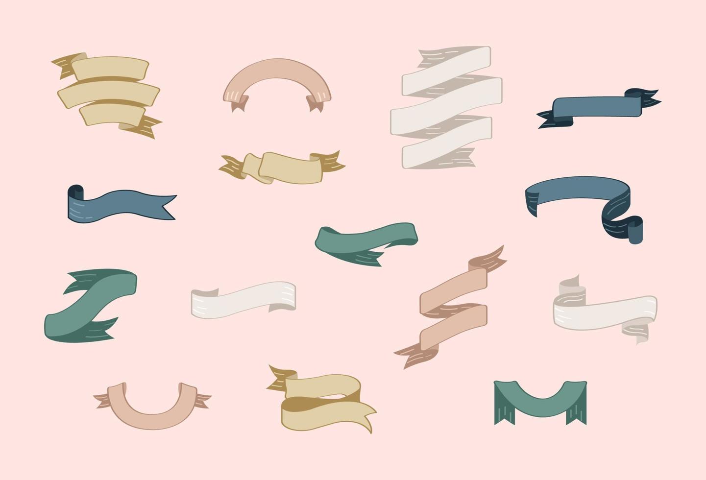 Ribbons vector in flat design