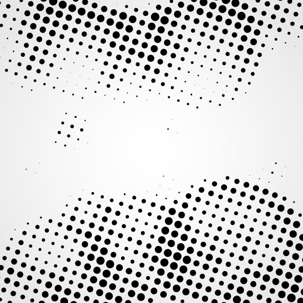 elemento de diseño de puntos negros vectoriales abstractos de semitono aislado en un fondo blanco. vector