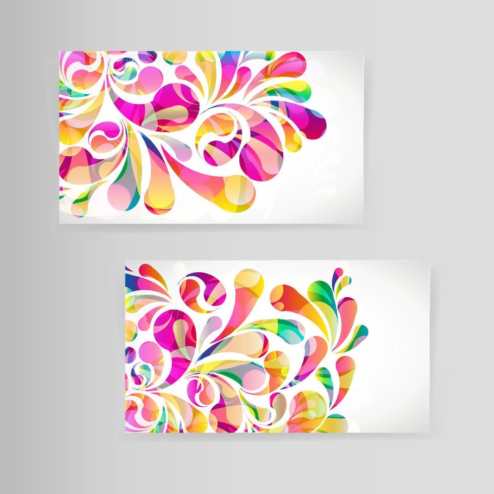 Sample business card with bright teardrop-shaped arches. vector