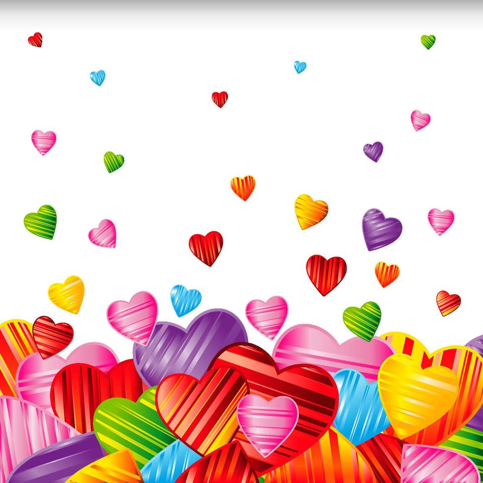 Vector Valentine's day background with striped pattern hearts , design illustration.