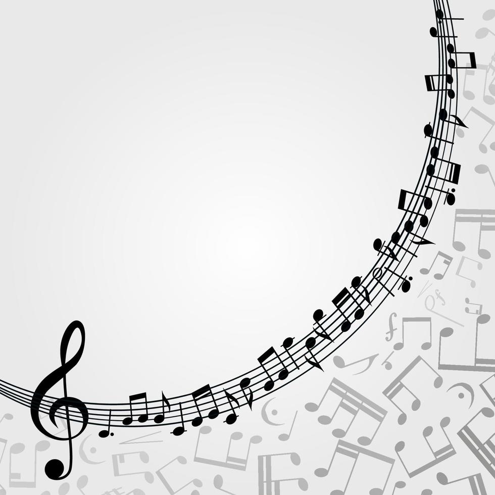 Vector music  background melody, notes, key.