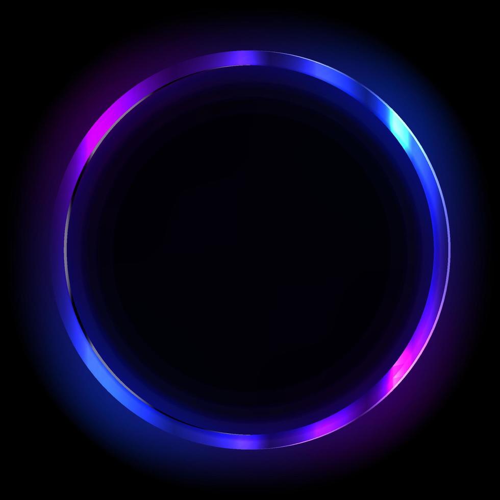 Colorful neon frame on a dark background, vector abstract illustration.