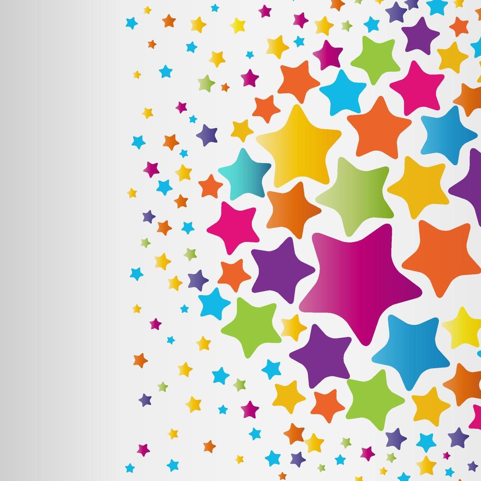 Stars background, abstract vector design pattern, colorful elements on a white background.