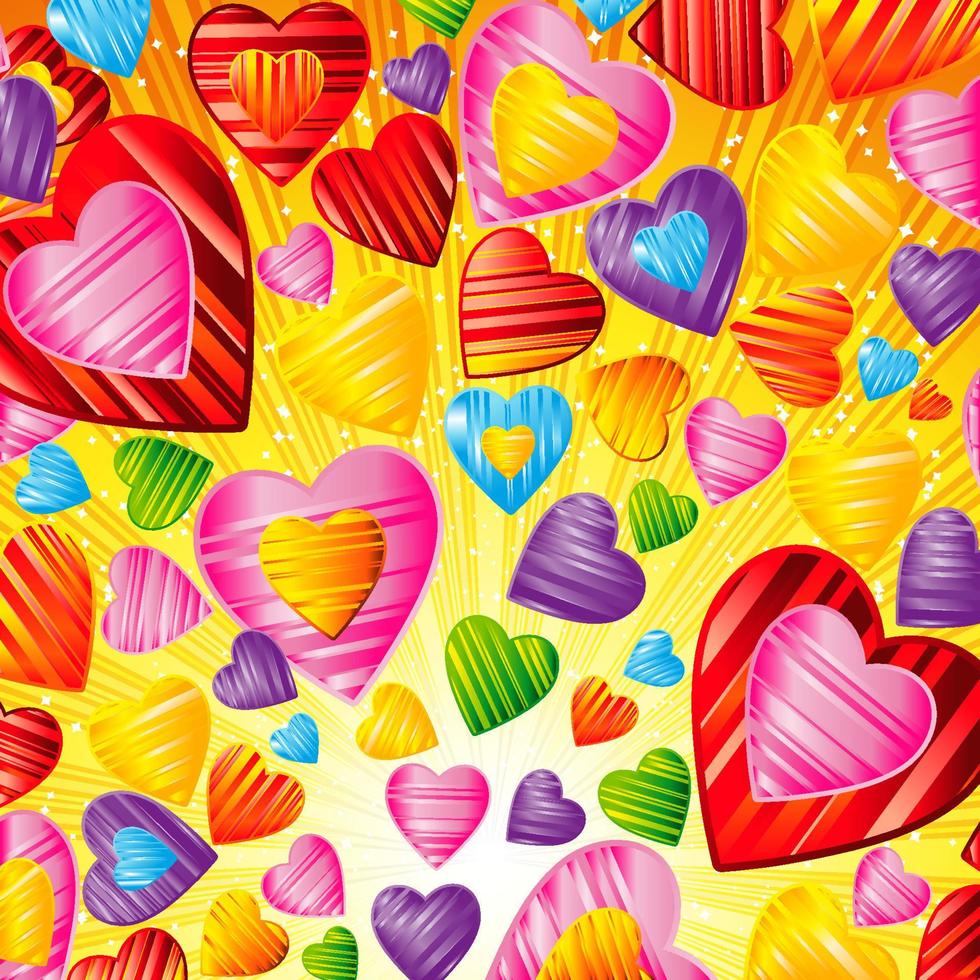 Vector Valentine's day background with striped pattern hearts , design illustration.