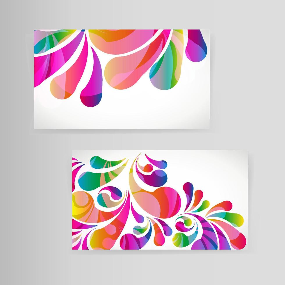 Sample business card with bright teardrop-shaped arches. vector
