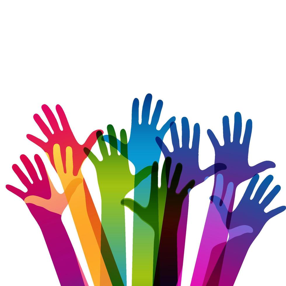 Hands up background vector