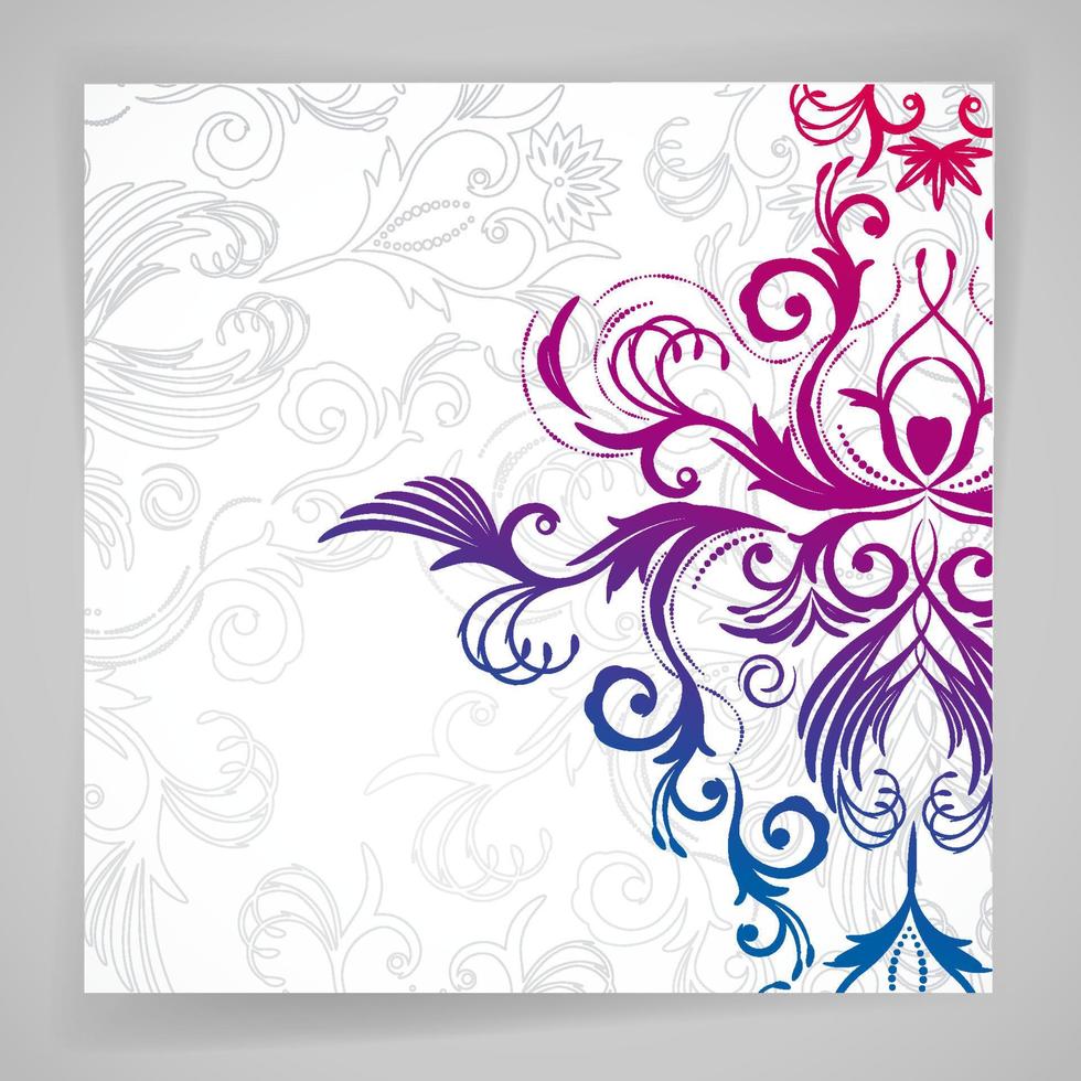 Abstract vector floral background with oriental flowers.