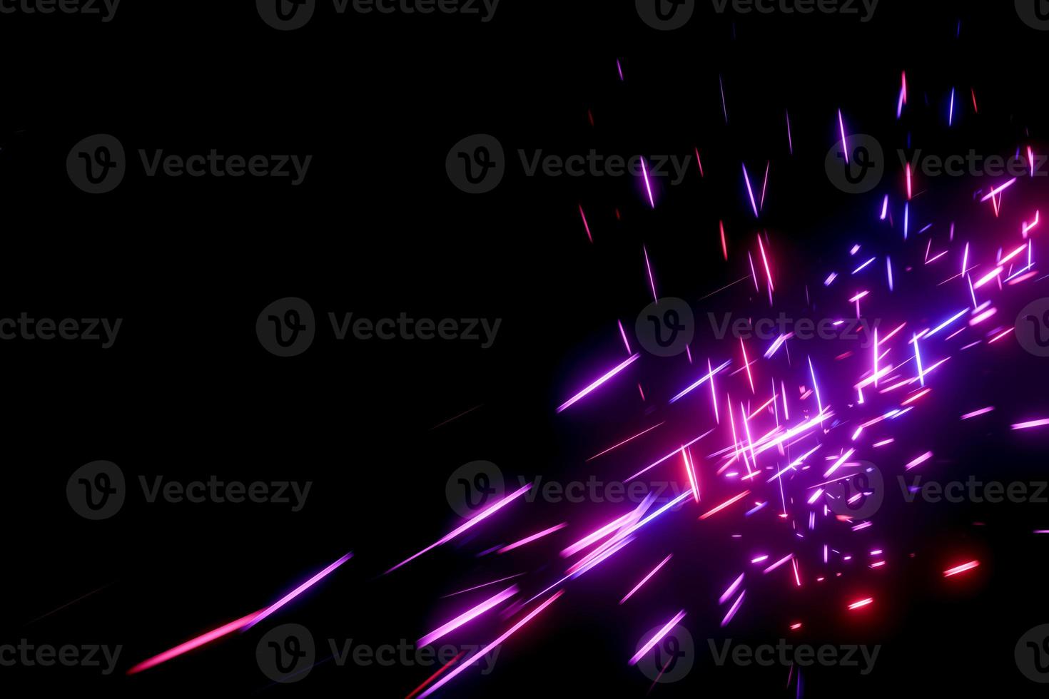 purple pink light streaks, bright neon rays, transfer data network, stage screen background concept. photo