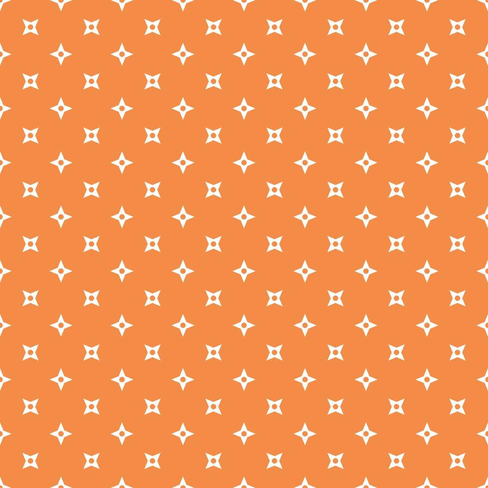White Seamless Ninja Pattern On Orange Background vector
