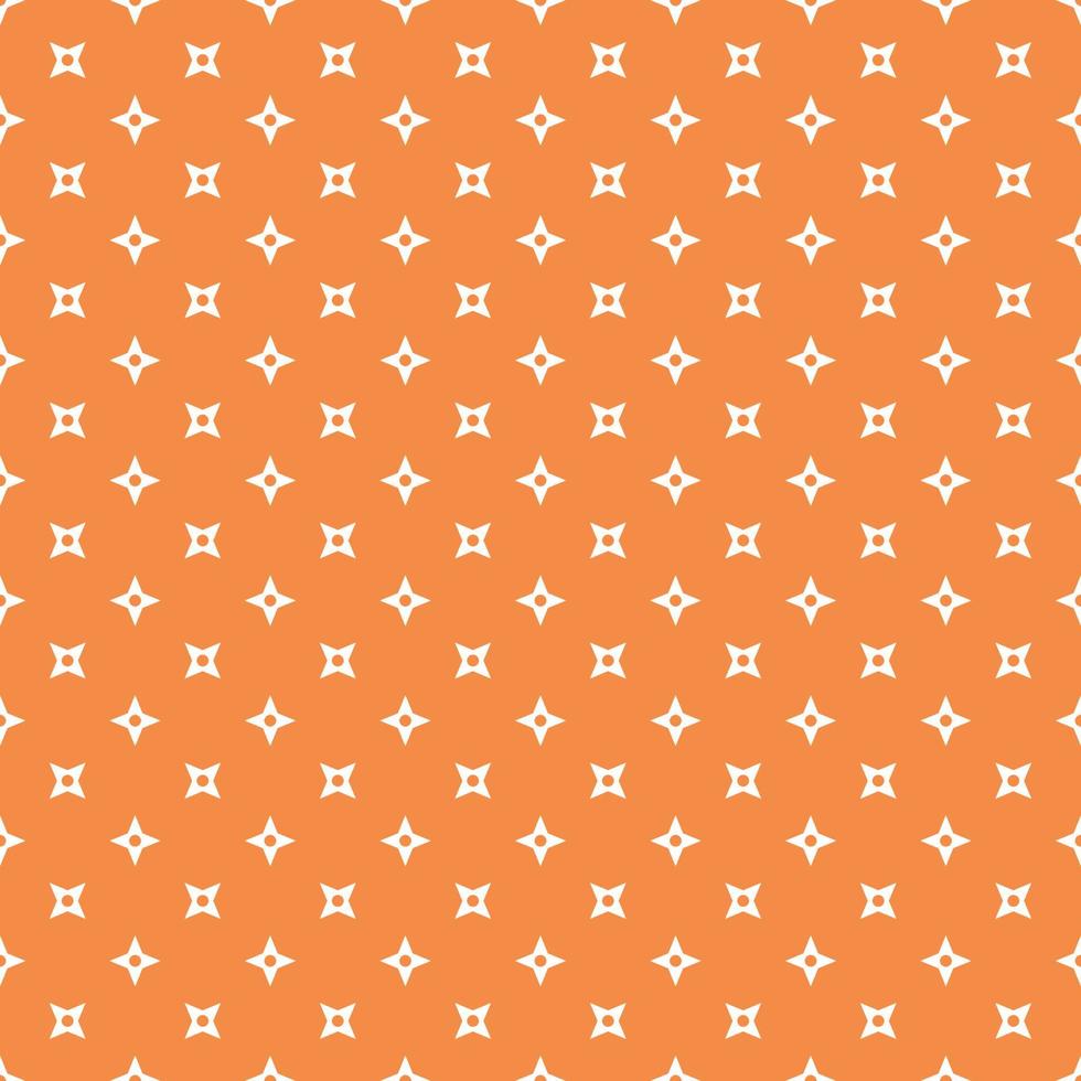 White Seamless Ninja Pattern On Orange Background vector