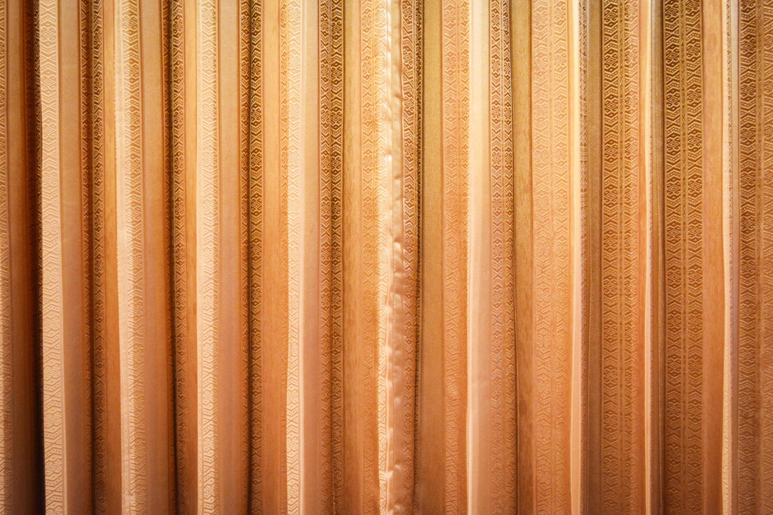 Golden orange fabric curtain texture background 17024482 Stock Photo at