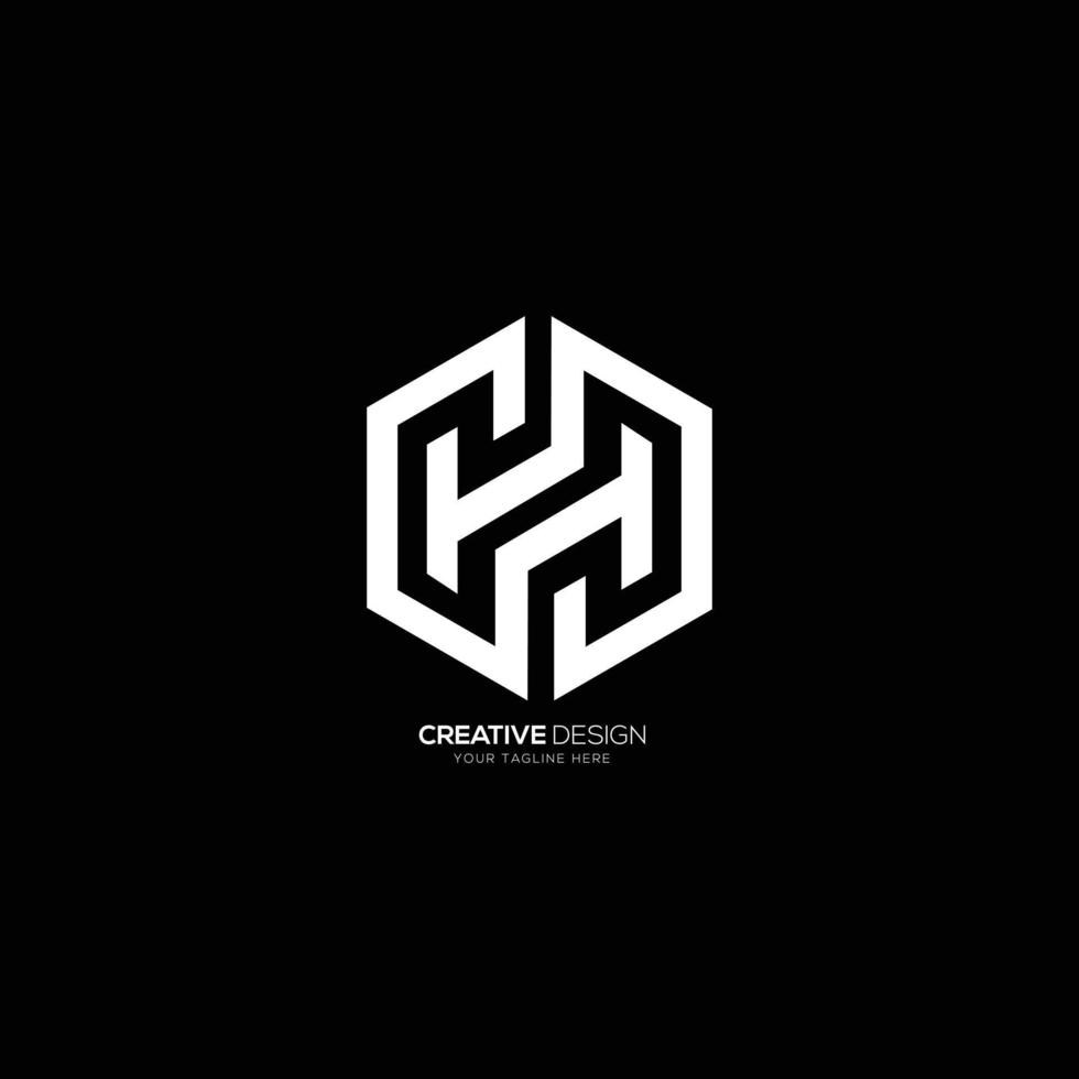 Letter H H hexagon shape modern logo vector