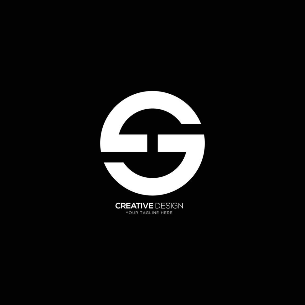 Letter C G circle shape monogram logo vector