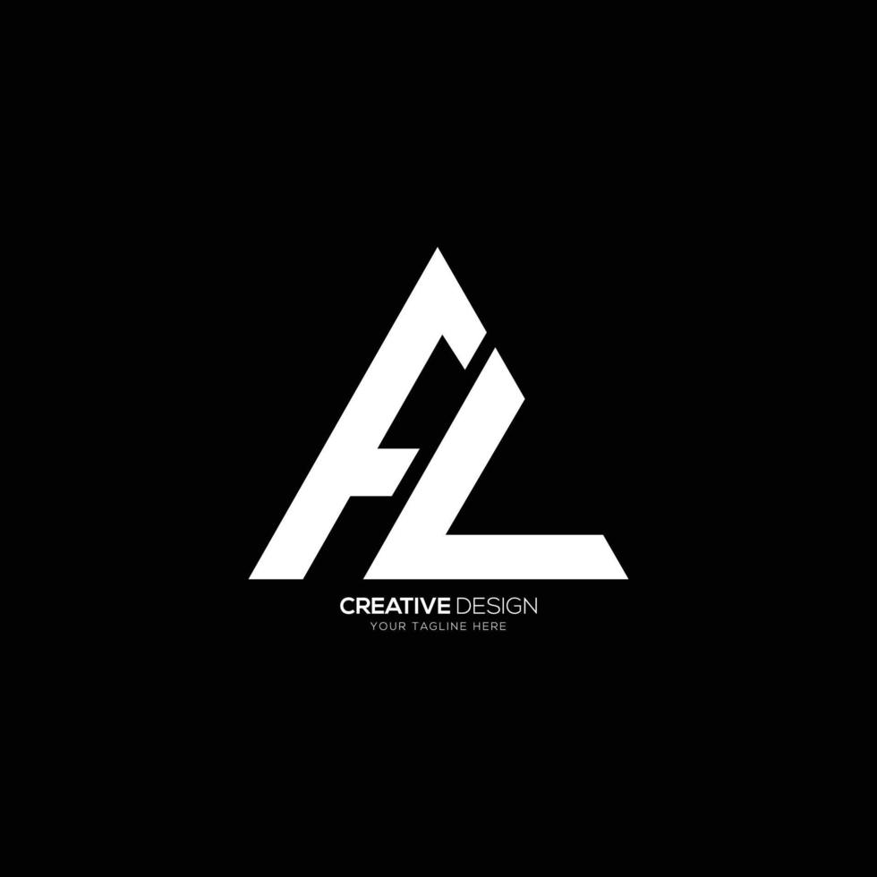 Triangle letter F L modern logo vector