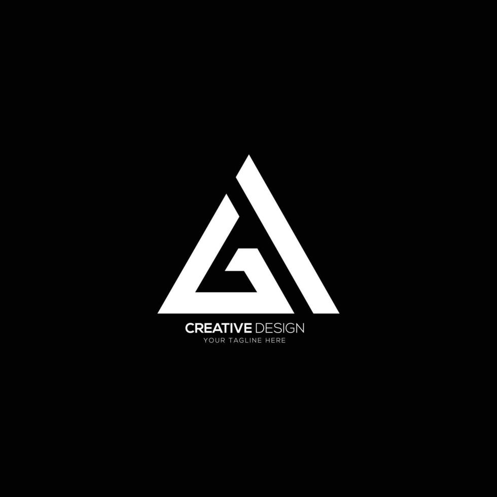 Letter A G triangle modern monogram logo vector