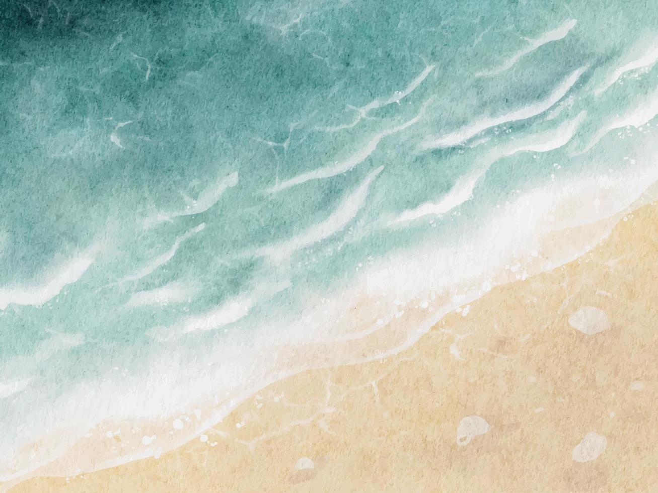 watercolor ocean beach abstract background aerial view vector