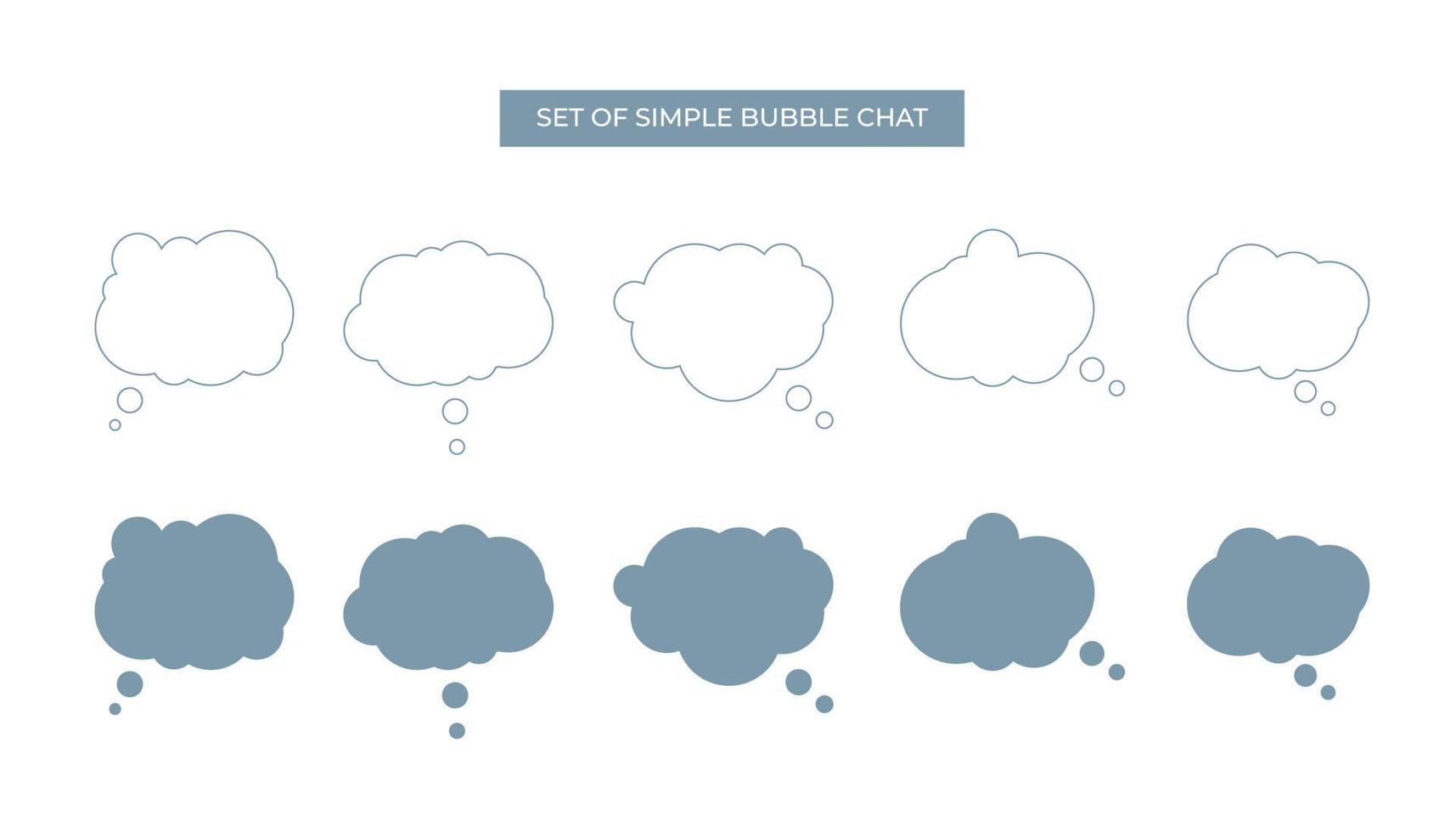 Set of Outline and Shape Bubble Chat for Design Element vector