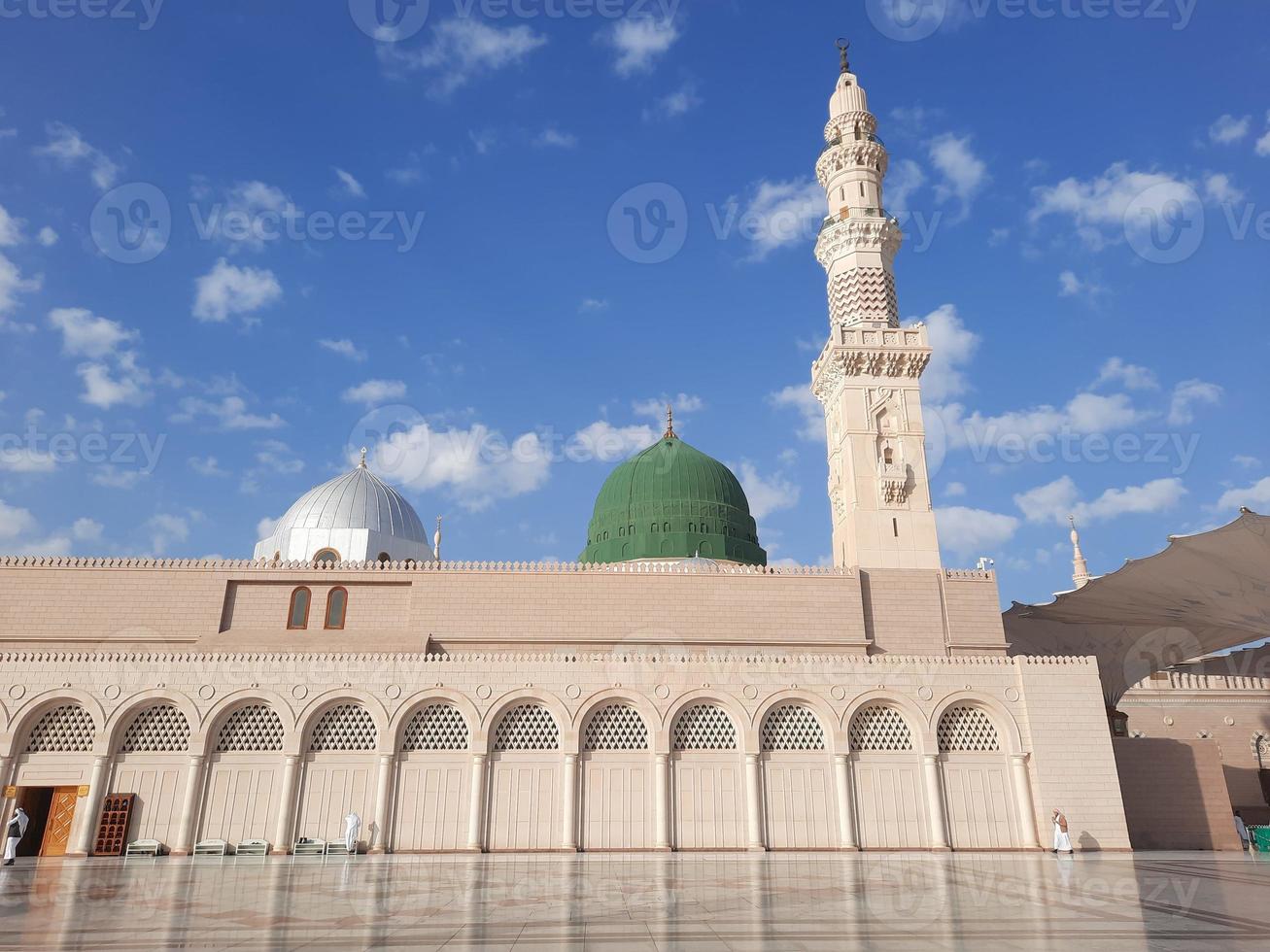 Beautiful daytime view of Masjid Al Nabawi, Medina, Saudi Arabia. photo