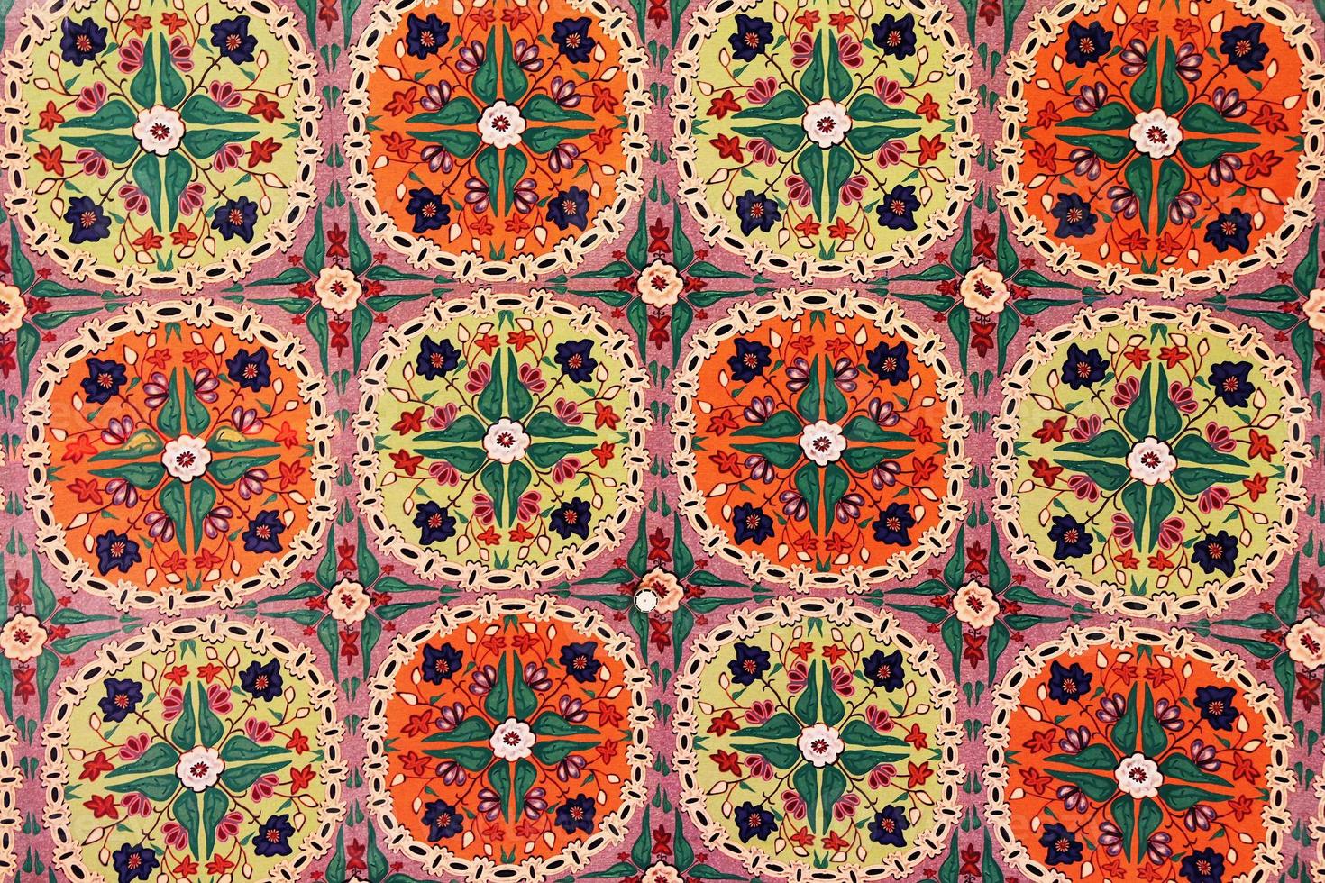 The colorful ceiling in Arabic style. Dubai, UAE. photo