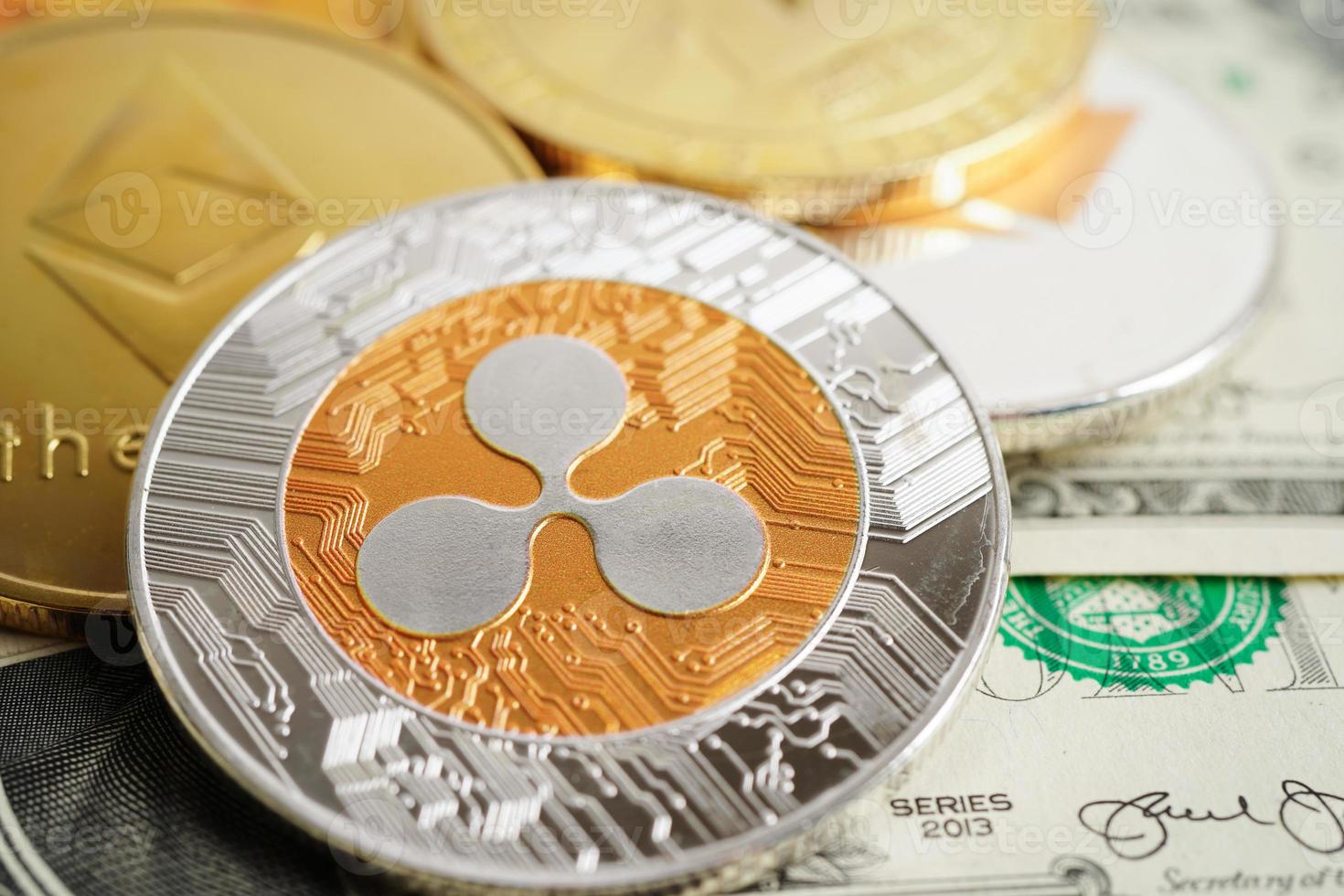 Ripple coin for online business and commercial, Digital currency, Virtual cryptocurrency. photo