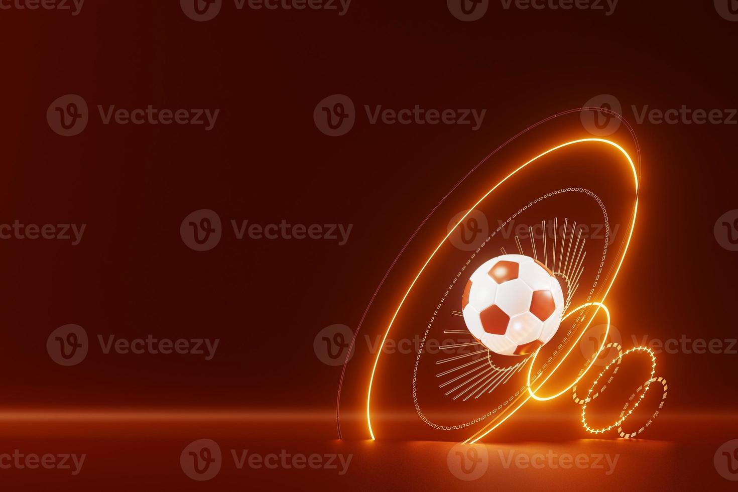 3d football object design. realistic rendering. abstract futuristic background. 3d illustration. motion geometry concept. sport competition graphic. tournament game bet content. soccer ball element. photo