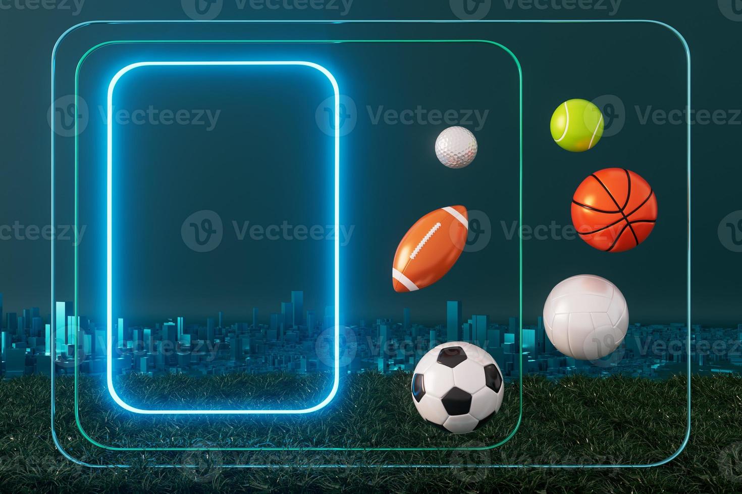 3d football object design. realistic rendering. abstract futuristic background. 3d illustration. motion geometry concept. sport competition graphic. tournament game bet content. soccer ball element. photo