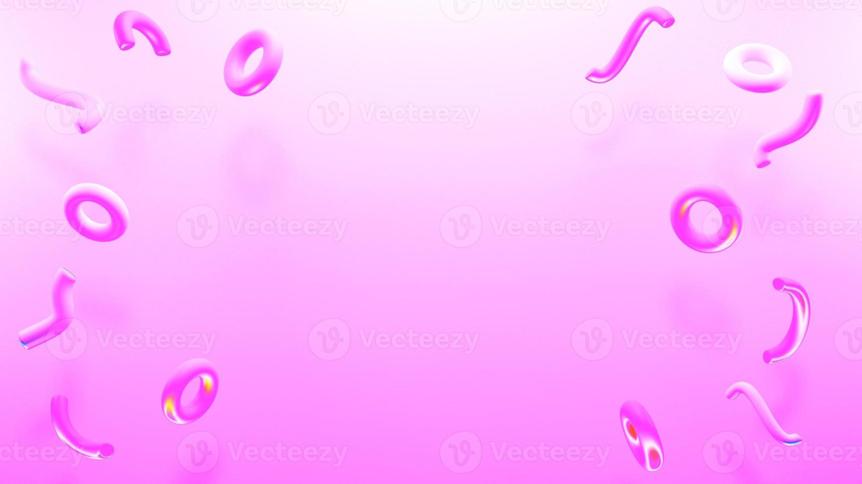 3d shapes background isolated on pink photo