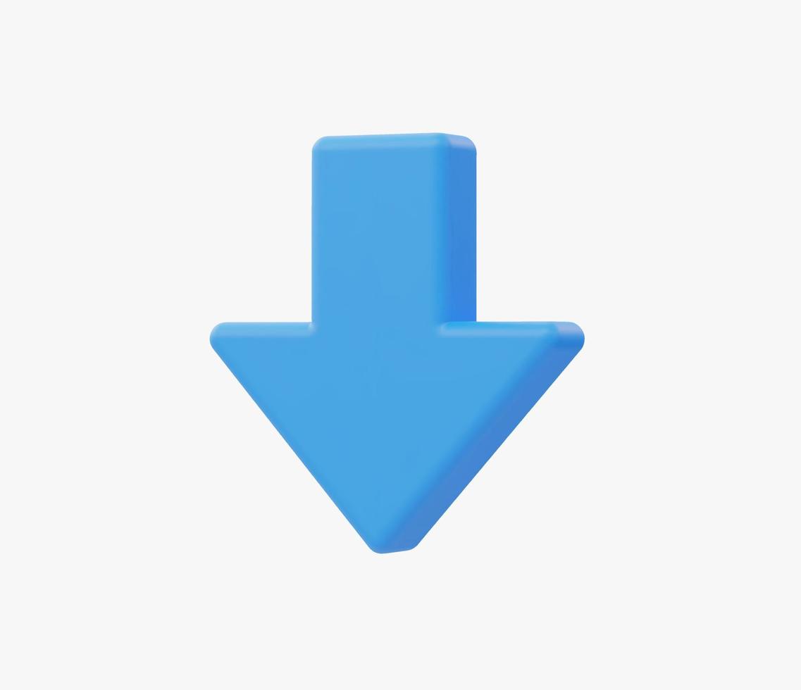 3d Realistic down button vector illustration