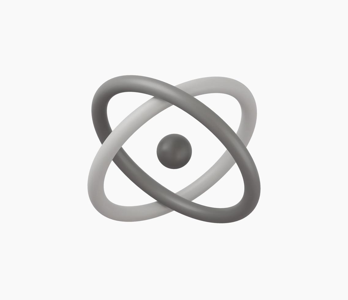 3d Realistic Atom icon vector Illustration