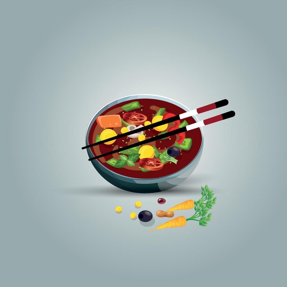 Healthy food and traditional restaurants, cooking, menu, vector illustration