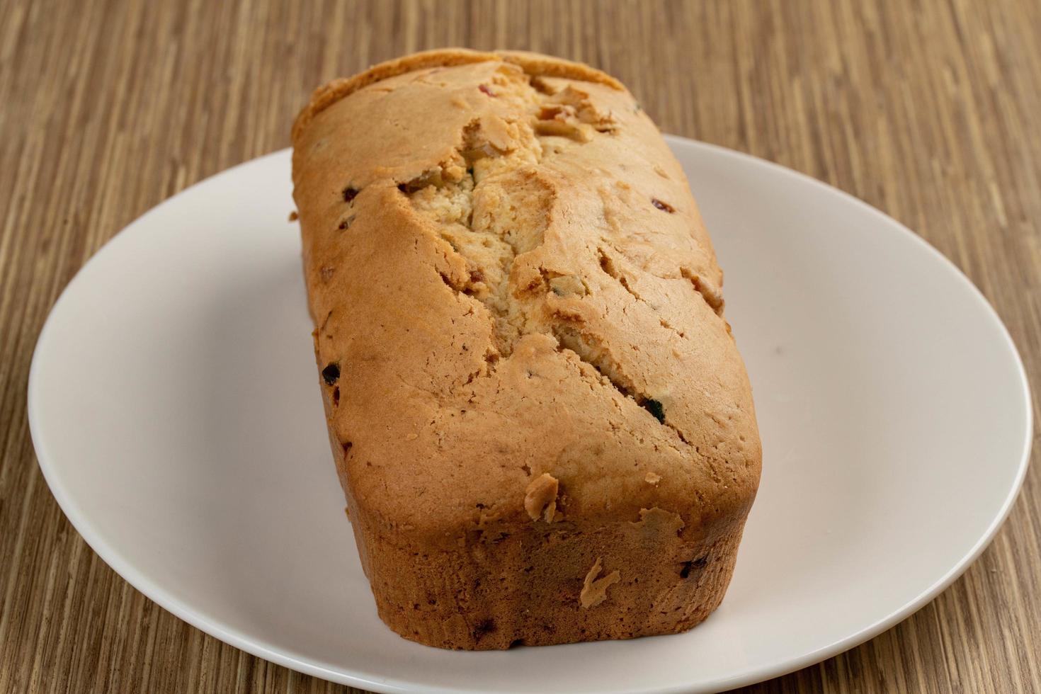 Close up of hot fruit cake photo