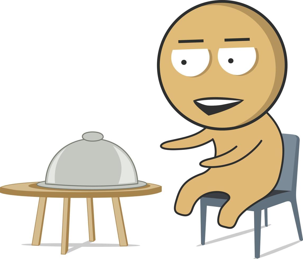 Man sitting at the table vector