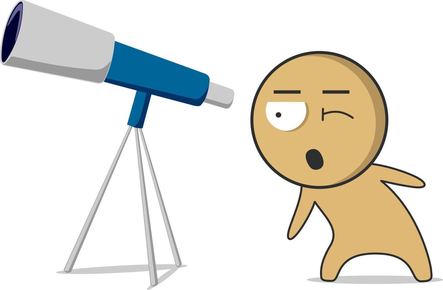 Man looking through a telescope vector