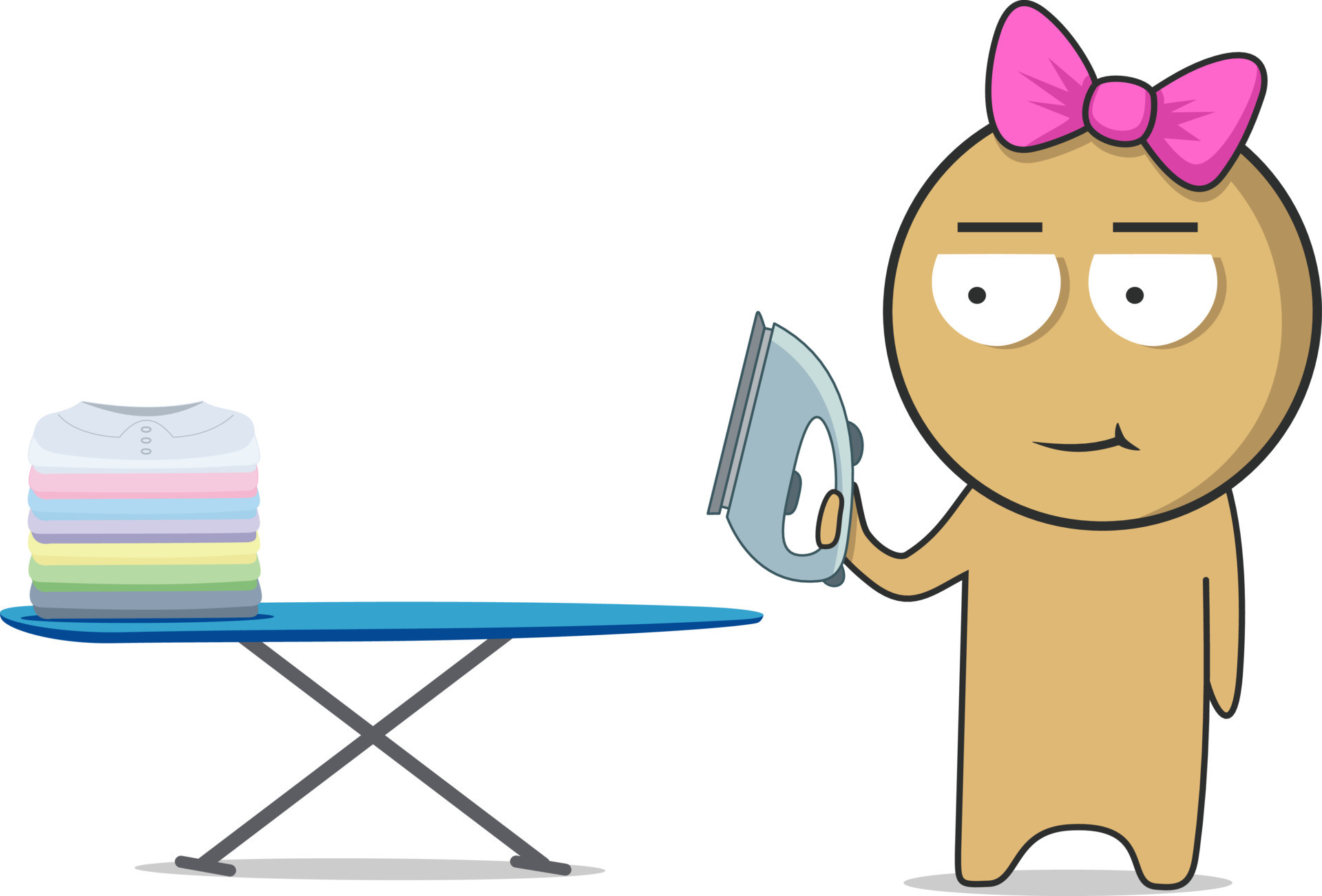 Woman with iron and ironing board 17026428 Vector Art at Vecteezy