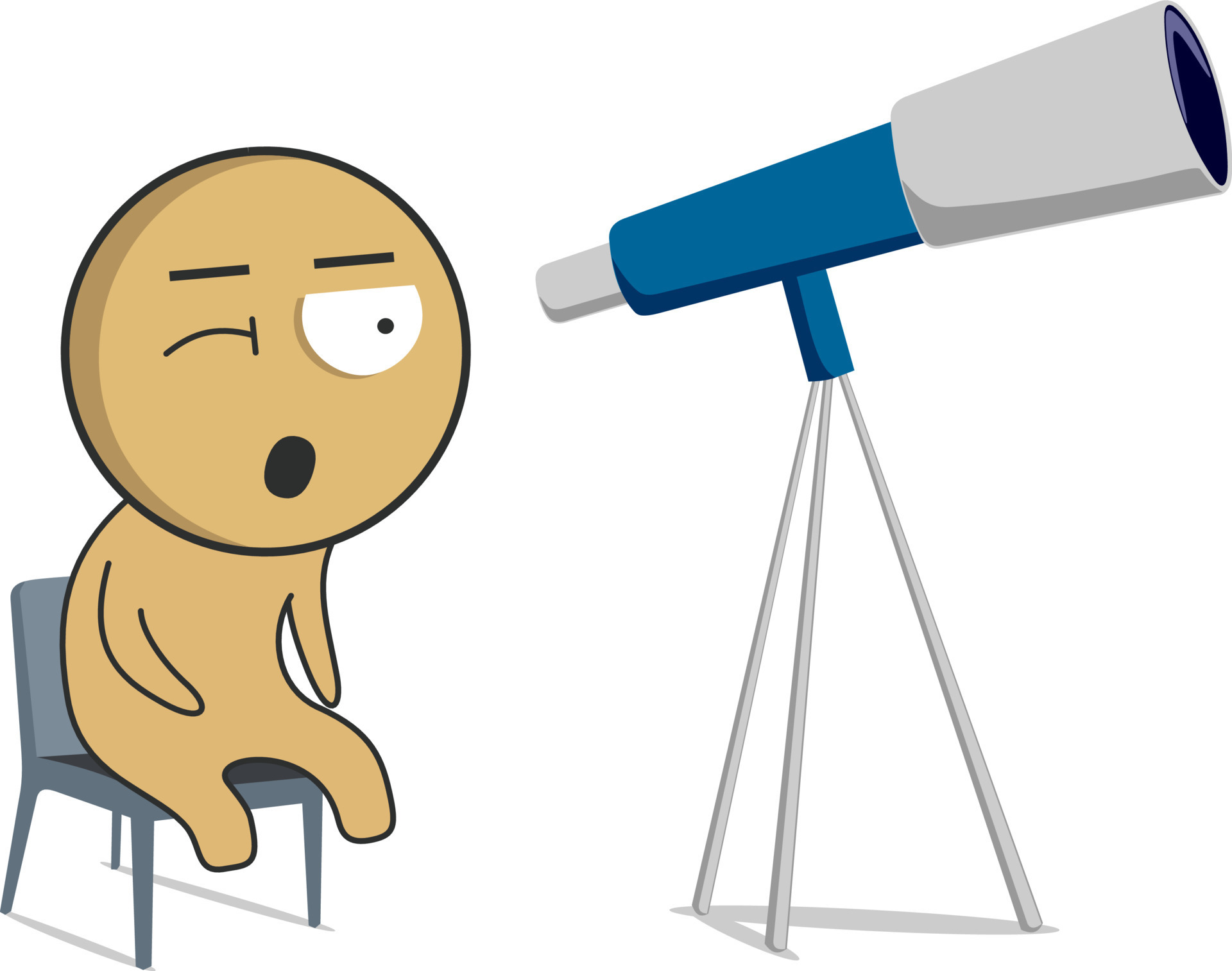 Man looking at the stars through a telescope 17026433 Vector Art at