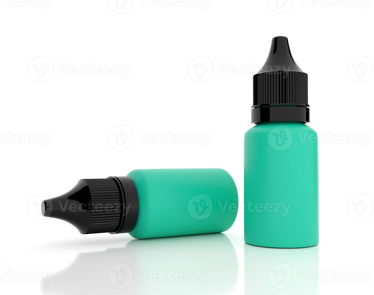 Eye Drop or Nasal Drop Bottle Mockup isolated on White Background - 3D Illustration Render photo