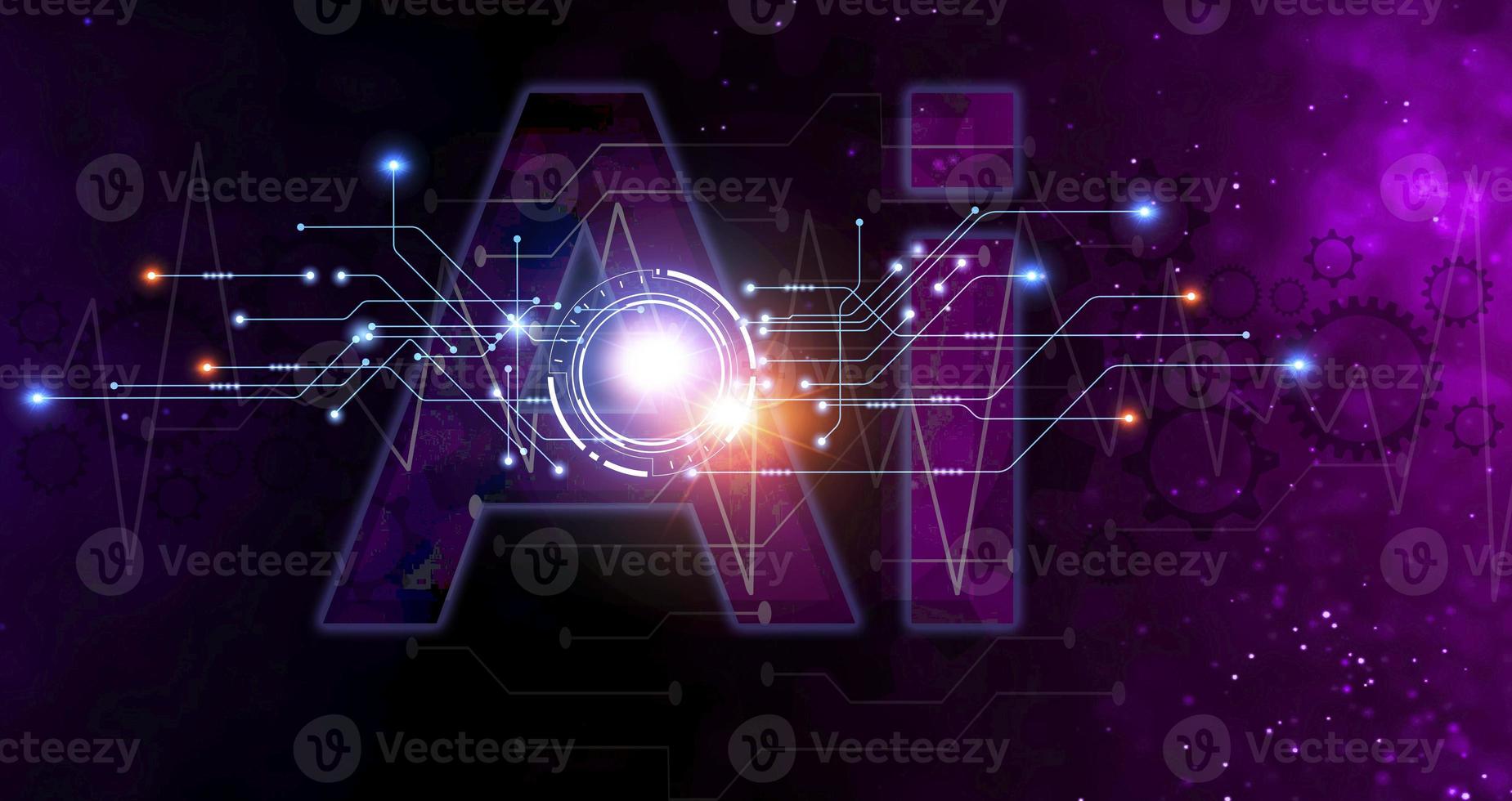 el concepto de usar inteligencia artificial para controlar el sistema, la industria que usa inteligencia artificial. foto