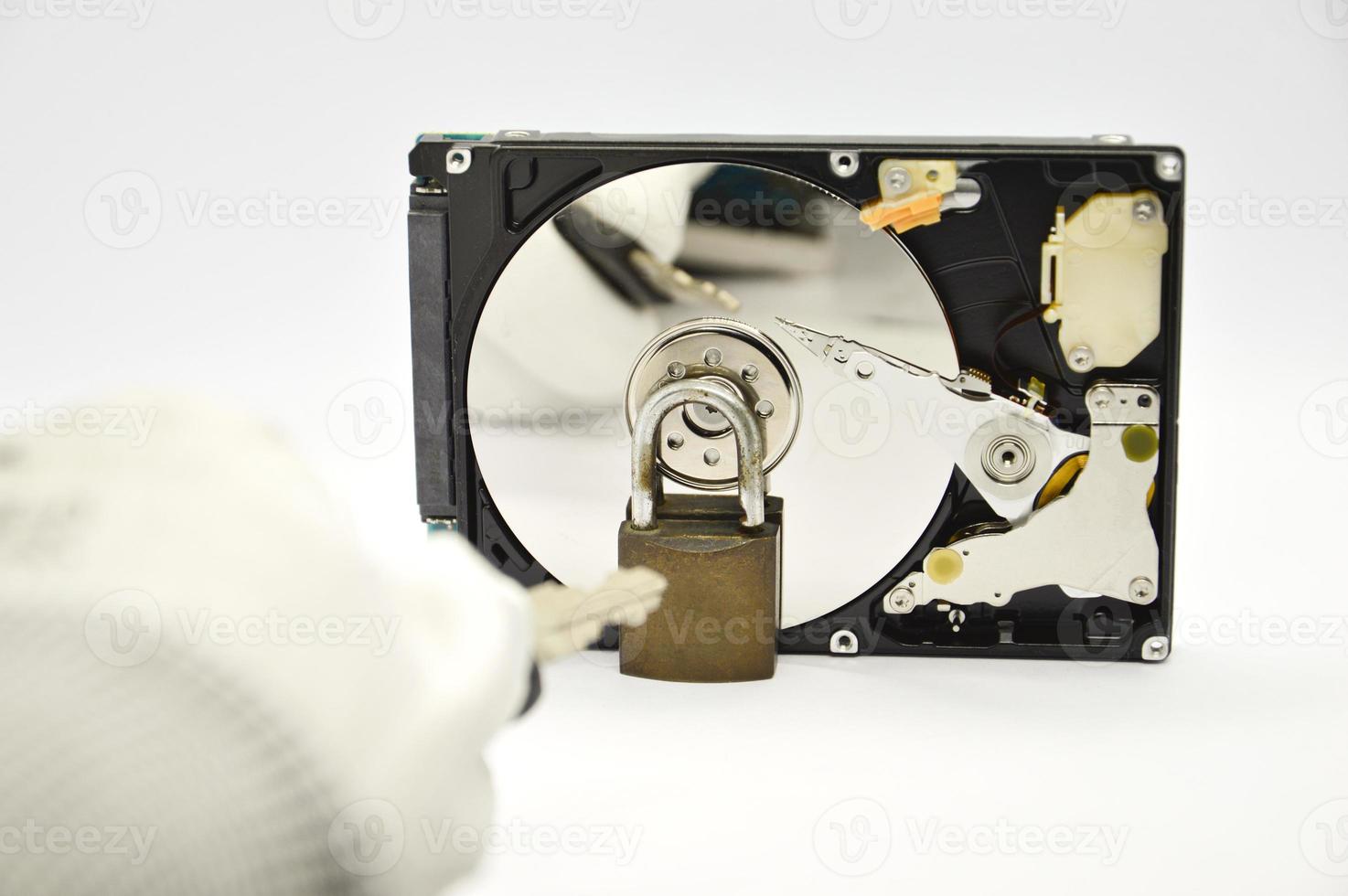 platter type hard drive 2.5-inch size, data protection concept photo
