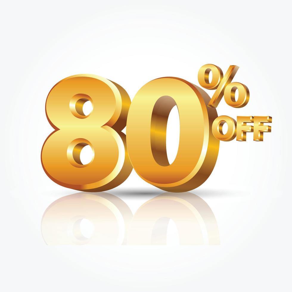 80 percent off discount promotion sale isolated on white background vector