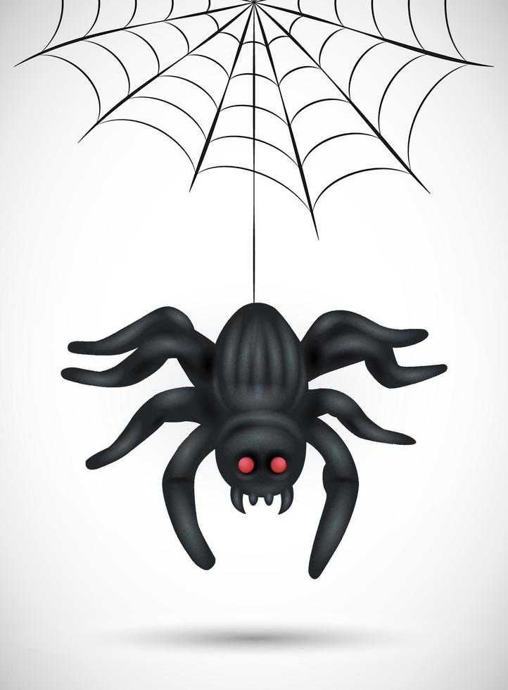 Scary spider isolated on white background vector