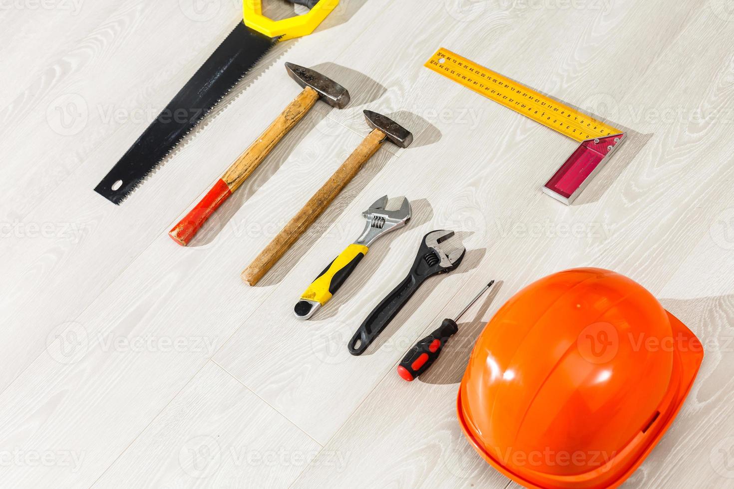 collage with ariety of building tools isolated photo